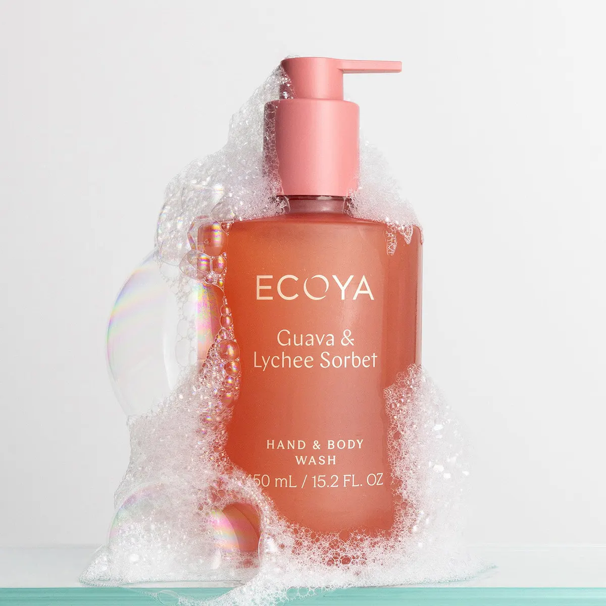 ECOYA Hand & Body Wash 450ml - Guava & Lychee Sorbet, view 6