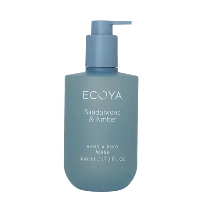 ECOYA Hand & Body Wash 450ml - Sandalwood & Amber