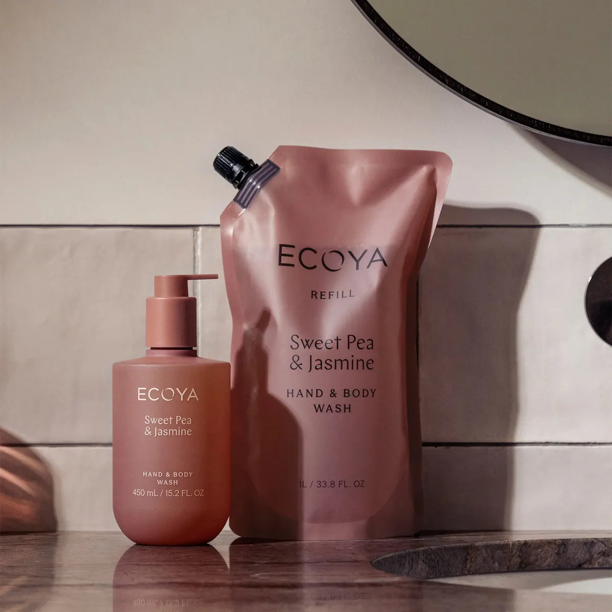 ECOYA Hand & Body Wash 450ml - Sweet Pea & Jasmine, view 5