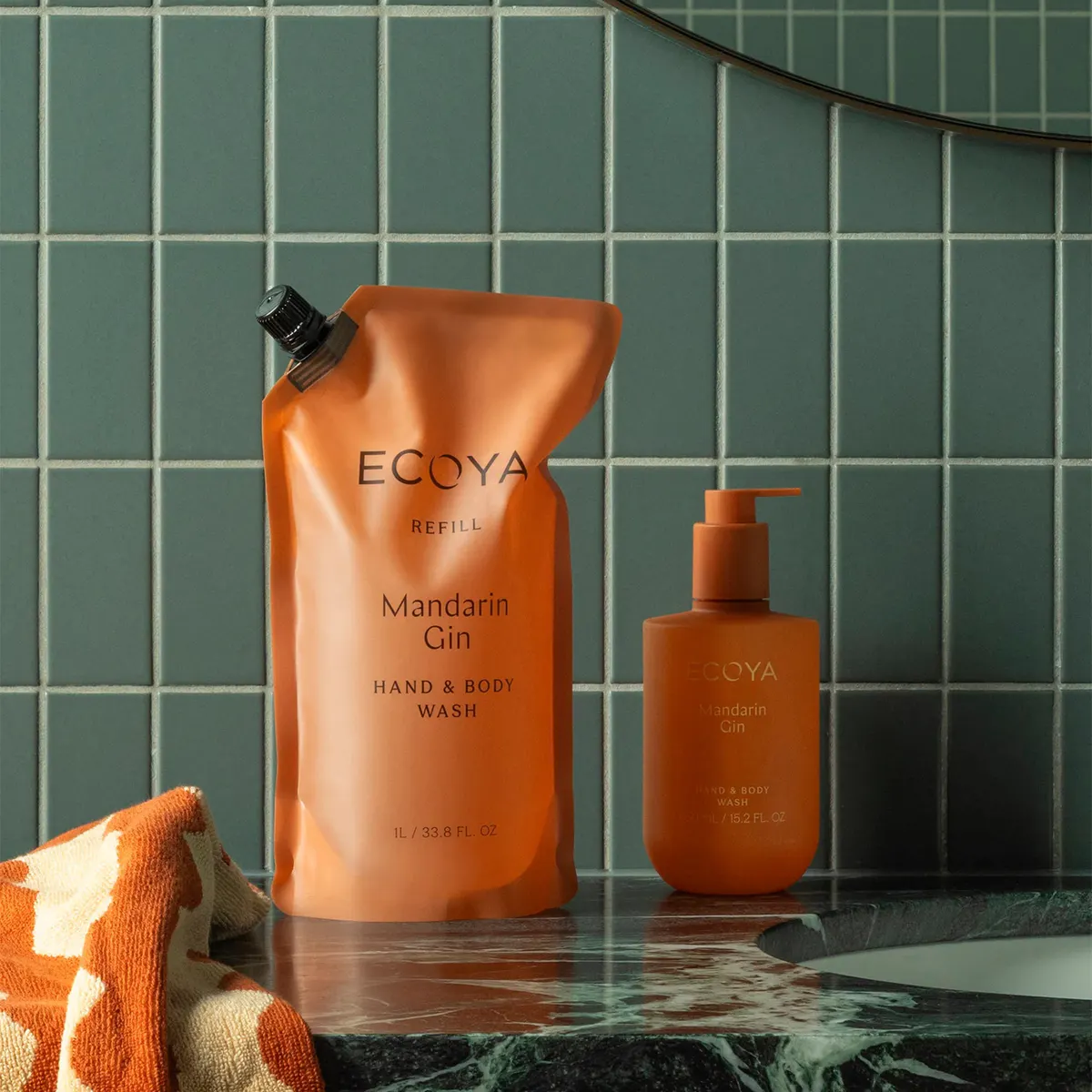 ECOYA Hand & Body Wash Refill 1000ml - Mandarin Gin, view 2