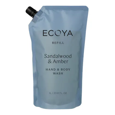 ECOYA Hand & Body Wash Refill 1000ml - Sandalwood & Amber