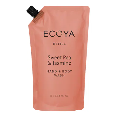 ECOYA Hand & Body Wash Refill 1000ml - Sweet Pea & Jasmine