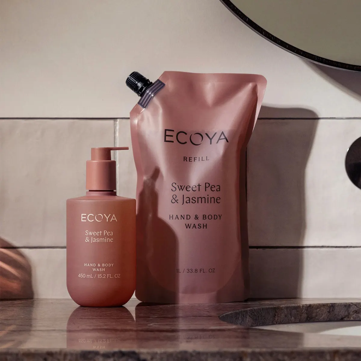 ECOYA Hand & Body Wash Refill 1000ml - Sweet Pea & Jasmine, view 2