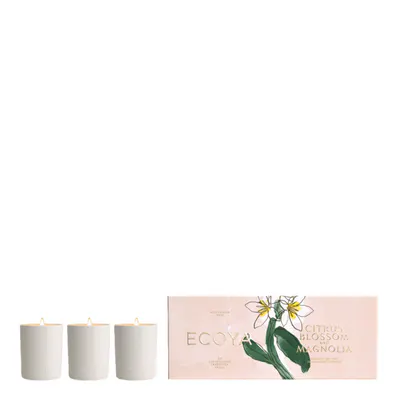 ECOYA Limited Edition Citrus Blossom & Magnolia Mini Ceramic Candle Trio 3x50g