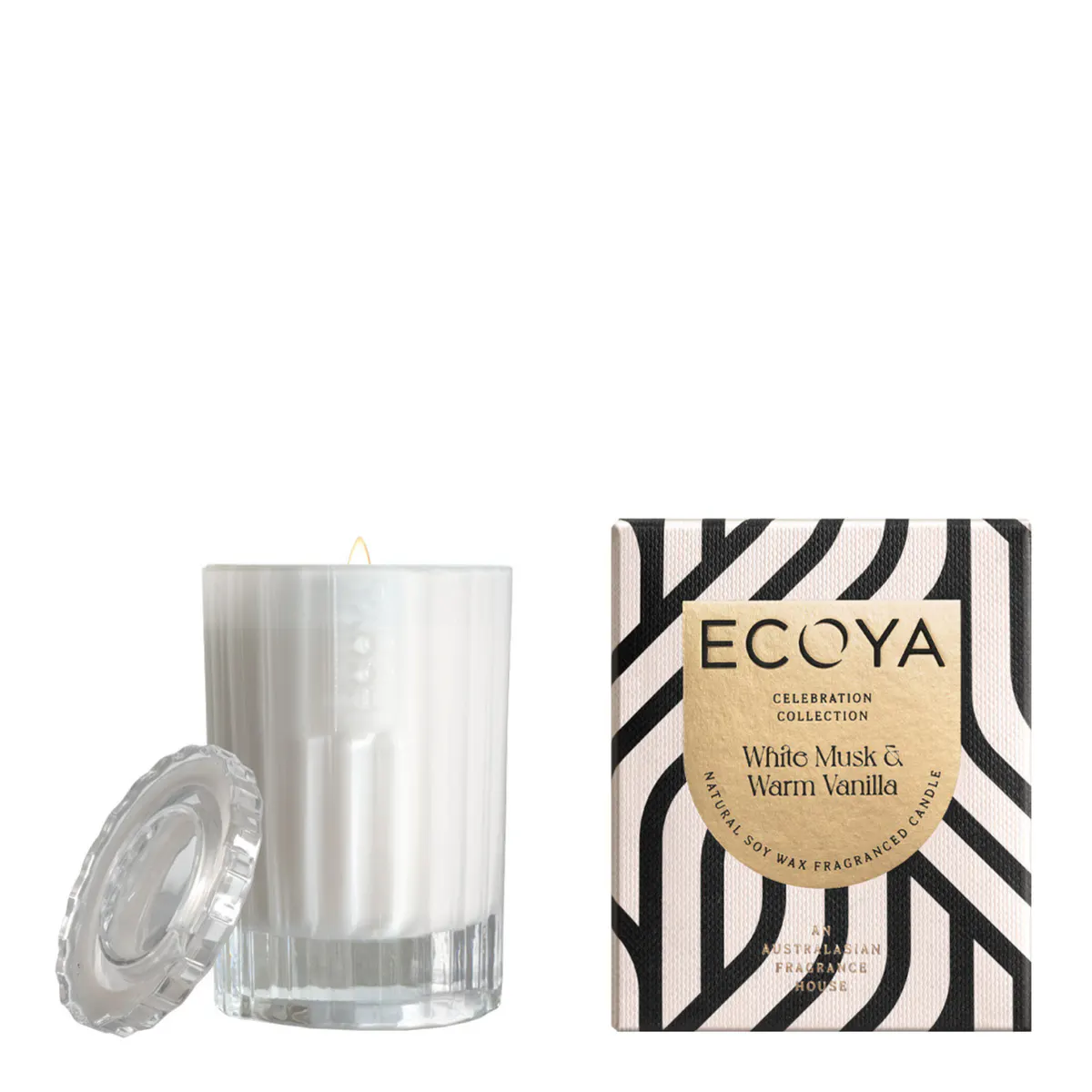 ECOYA Mini Celebration Candle 80g - White Musk & Warm Vanilla