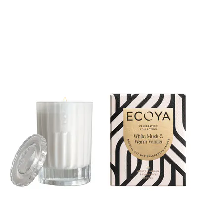 ECOYA Mini Celebration Candle 80g - White Musk & Warm Vanilla