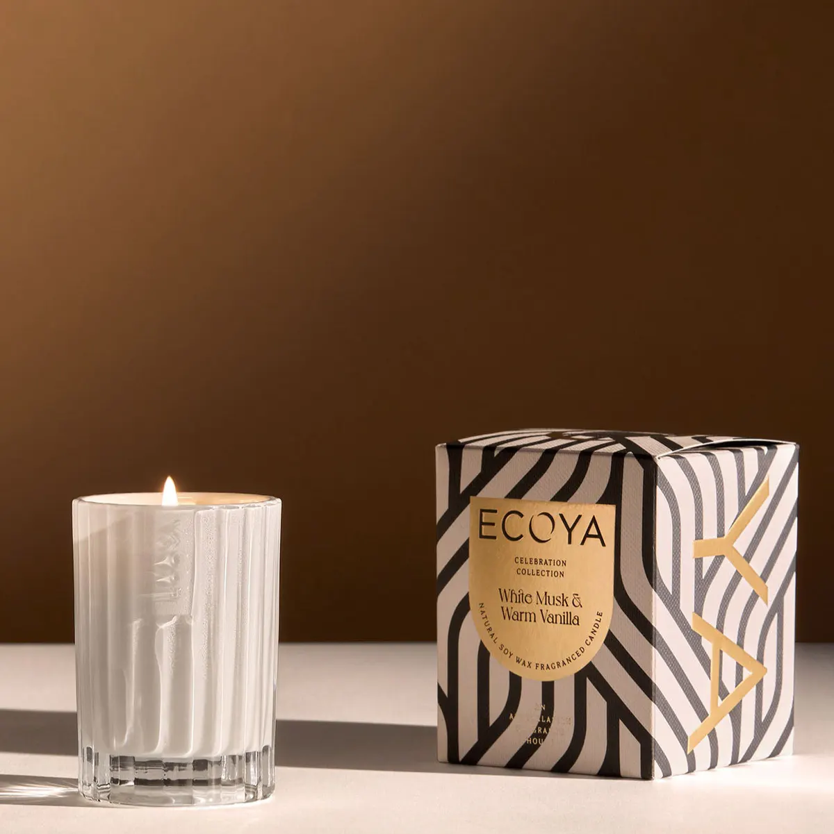 ECOYA Mini Celebration Candle 80g - White Musk & Warm Vanilla, view 2
