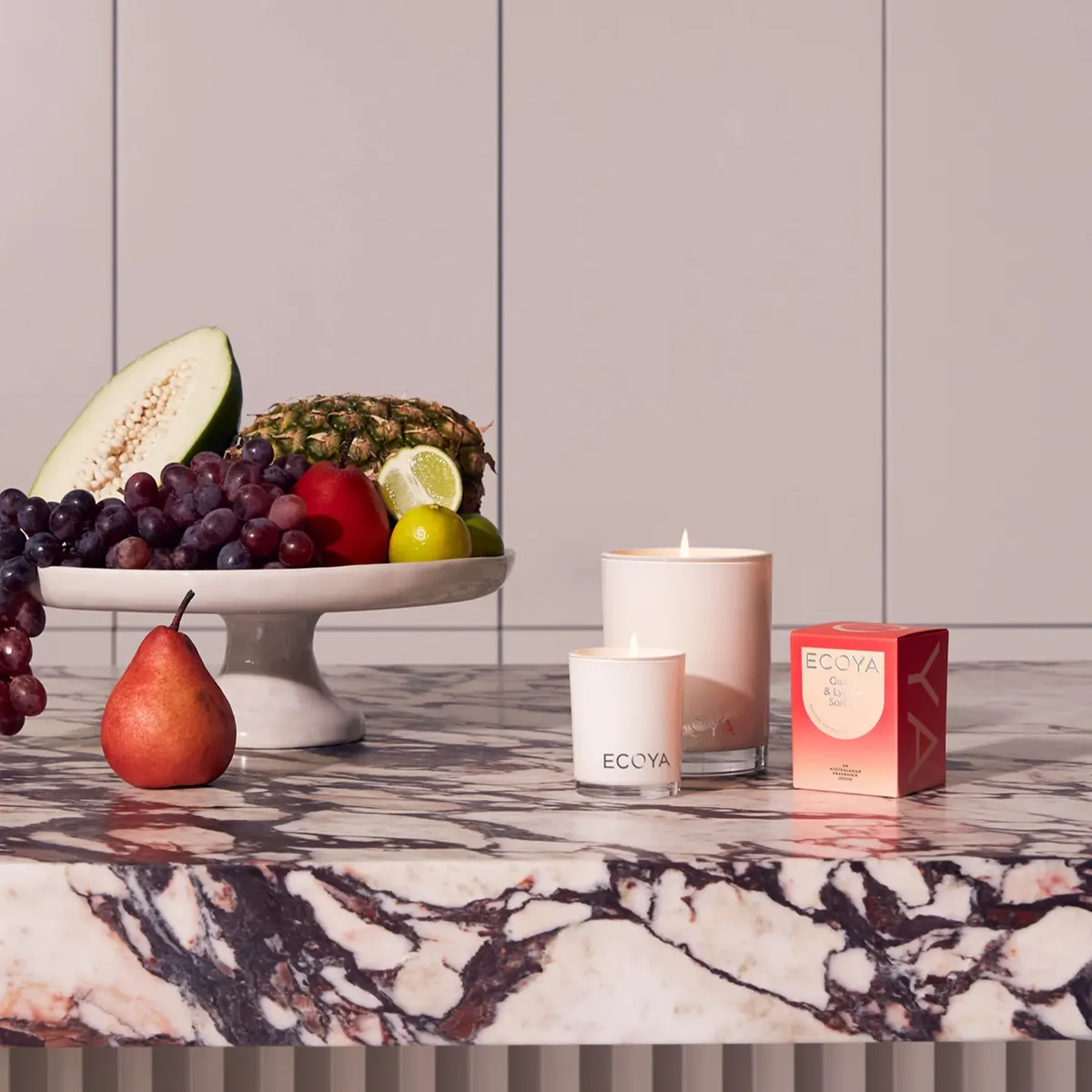 ECOYA Mini Madison Candle 80g - Guava & Lychee Sorbet, view 2