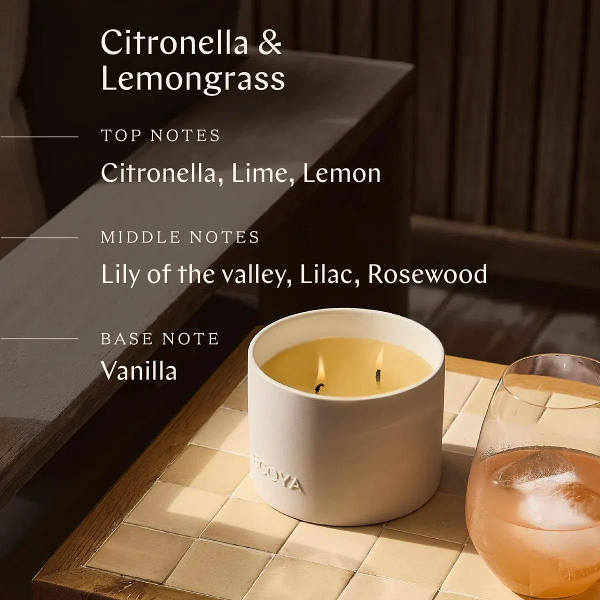 ECOYA Outdoor Candle 520g - Citronella & Lemongrass, view 2