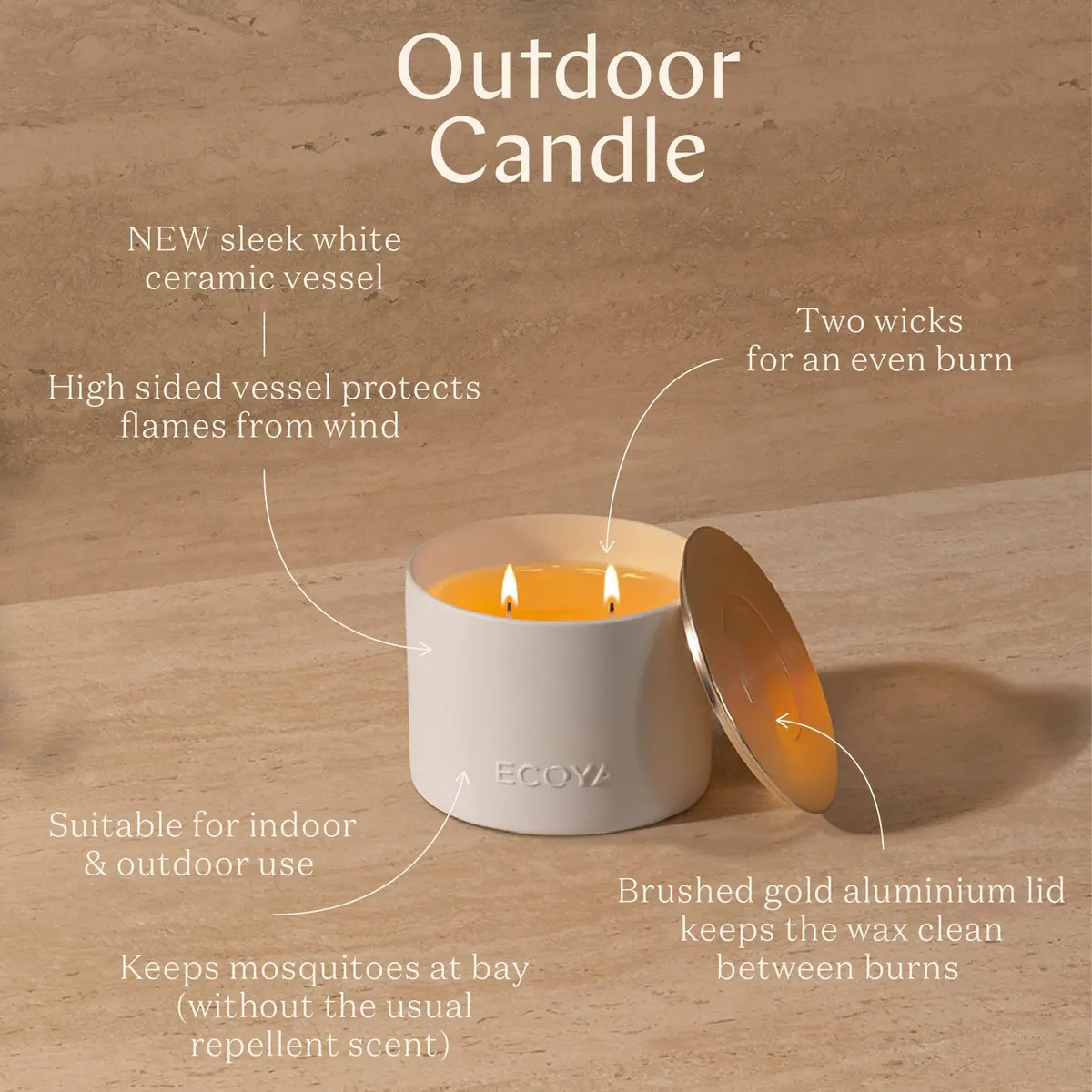 ECOYA Outdoor Candle 520g - Citronella & Lemongrass, view 3