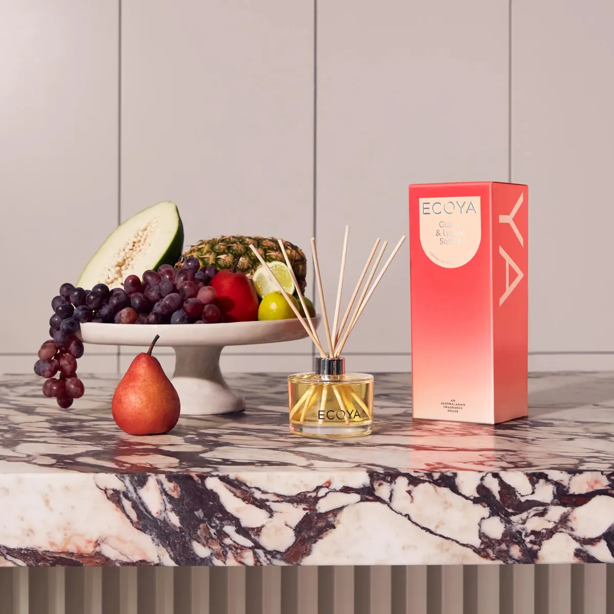 ECOYA Reed Diffuser 200ml - Guava & Lychee Sorbet, view 2