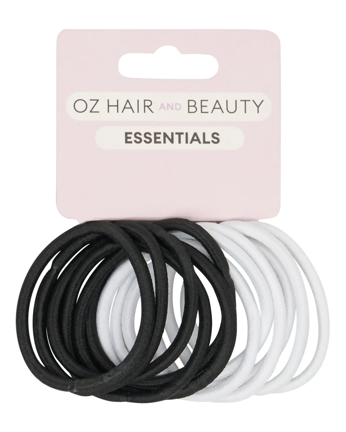 Oz Essentials Hair Elastic 12 Pack - White/Black