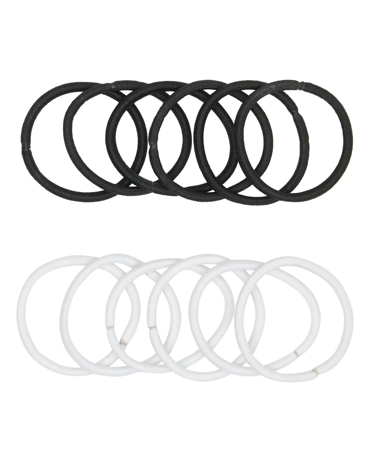 Oz Essentials Hair Elastic 12 Pack - White/Black, view 2