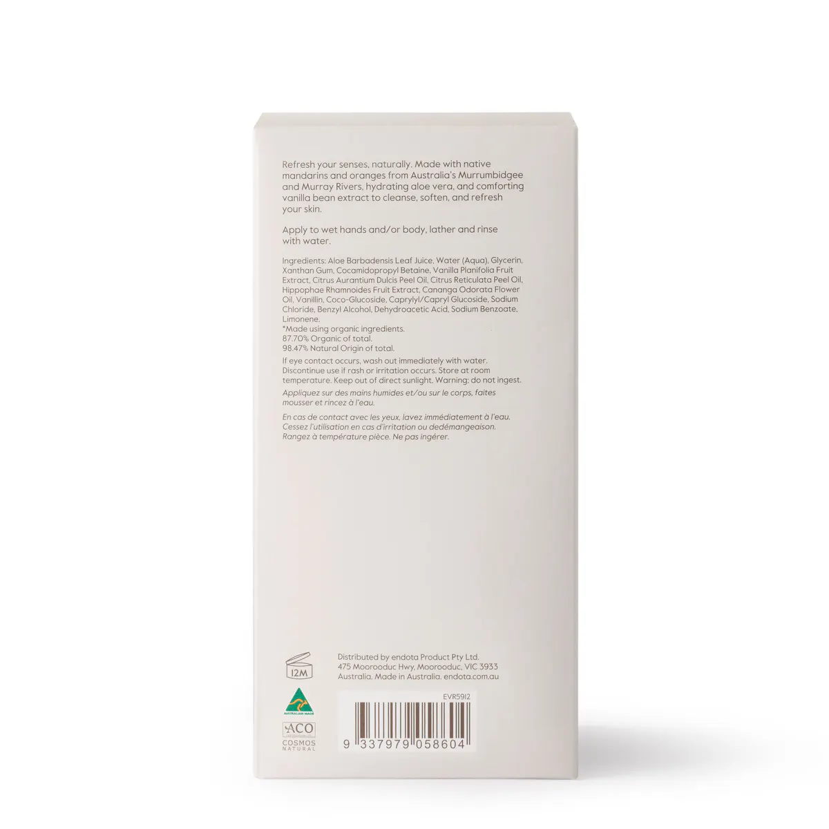 Endota Citrus & Vanilla Bean Hand & Body Wash 480ml, view 4