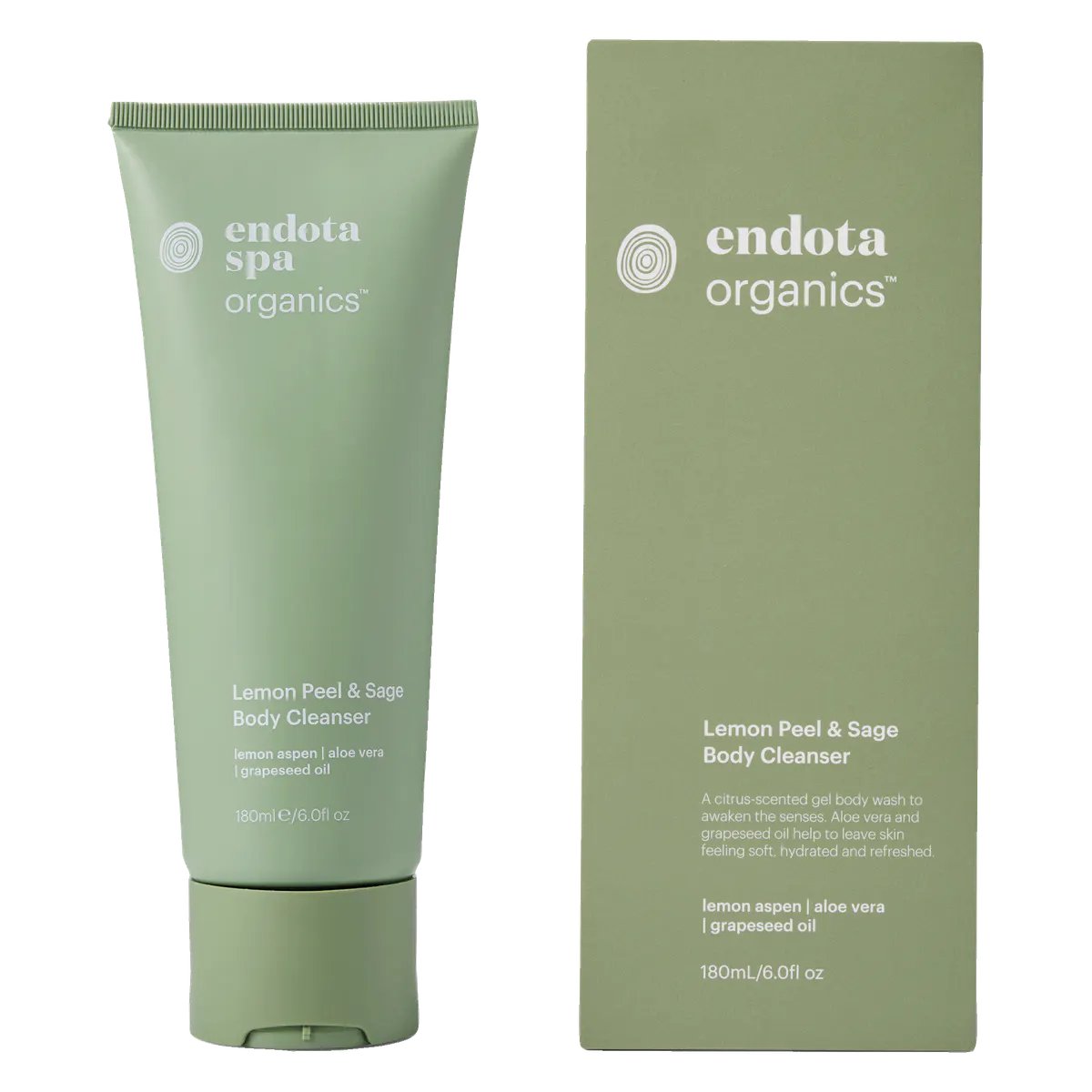 Endota Organics Lemon Peel & Sage Body Cleanser 180ml, view 2