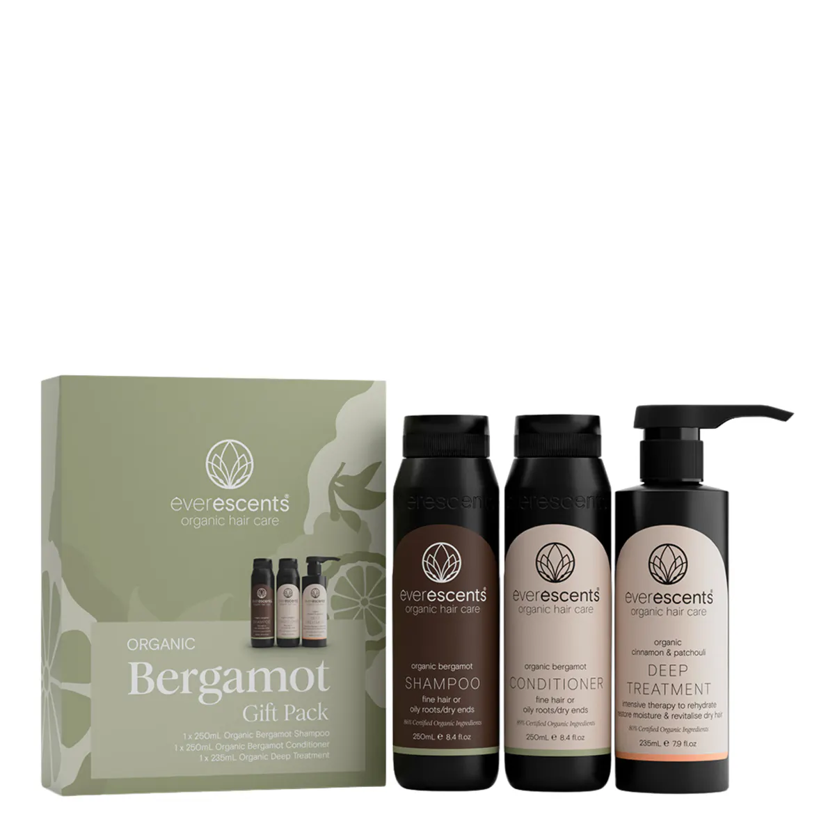 EverEscents Organic Bergamot Trio Pack with Deep Treatment
