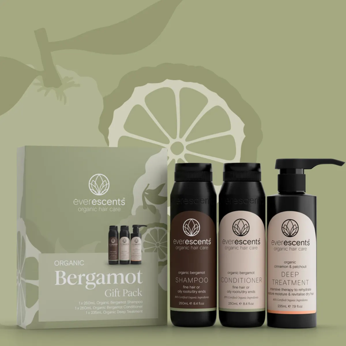 EverEscents Organic Bergamot Trio Pack with Deep Treatment, view 3