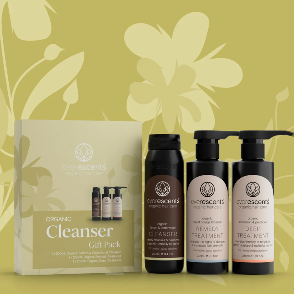EverEscents Organic Cleanser Trio Pack w/ Deep Treatment, view 3