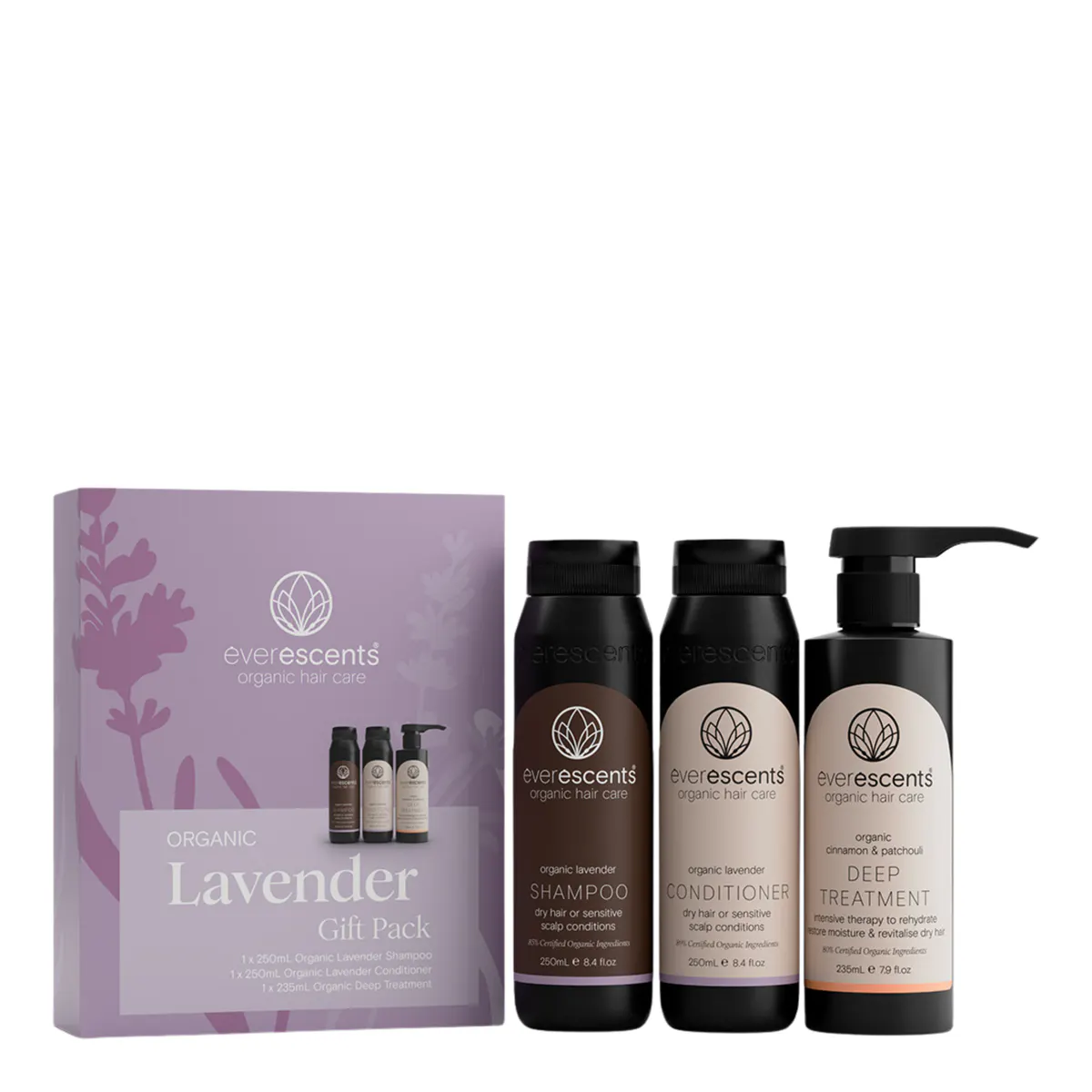 EverEscents Organic Lavender Trio Pack with Deep Treatment
