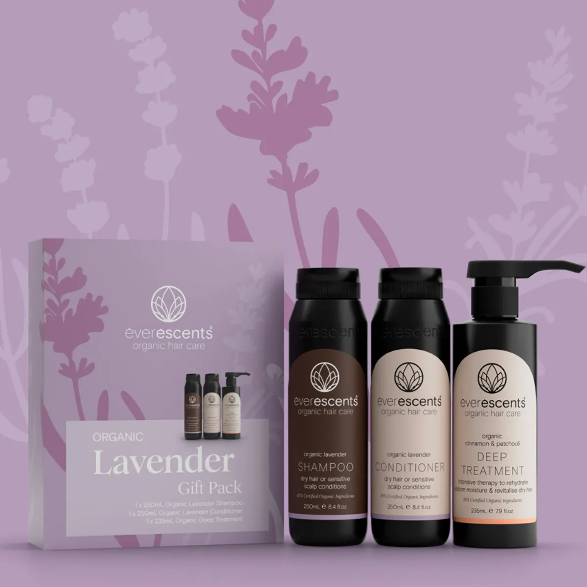 EverEscents Organic Lavender Trio Pack with Deep Treatment, view 3