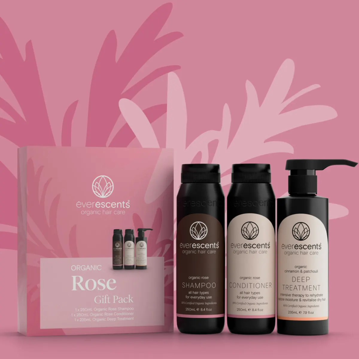 EverEscents Organic Rose Trio Pack with Deep Treatment, view 3