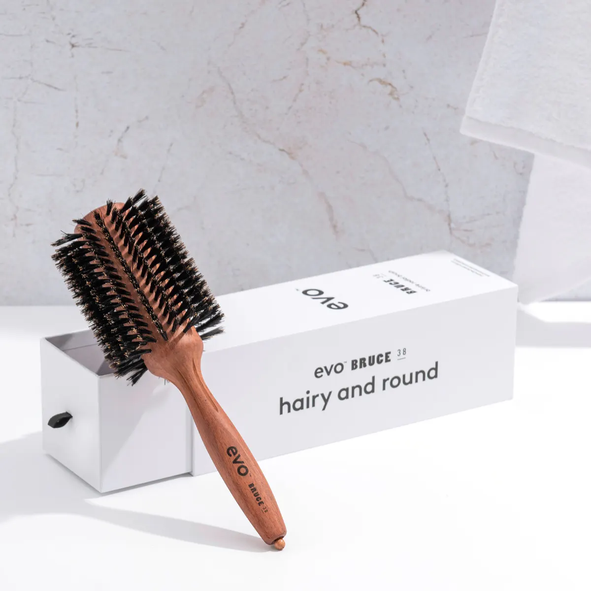 Evo Bruce Natural Bristle Radial Brush 38mm, view 3