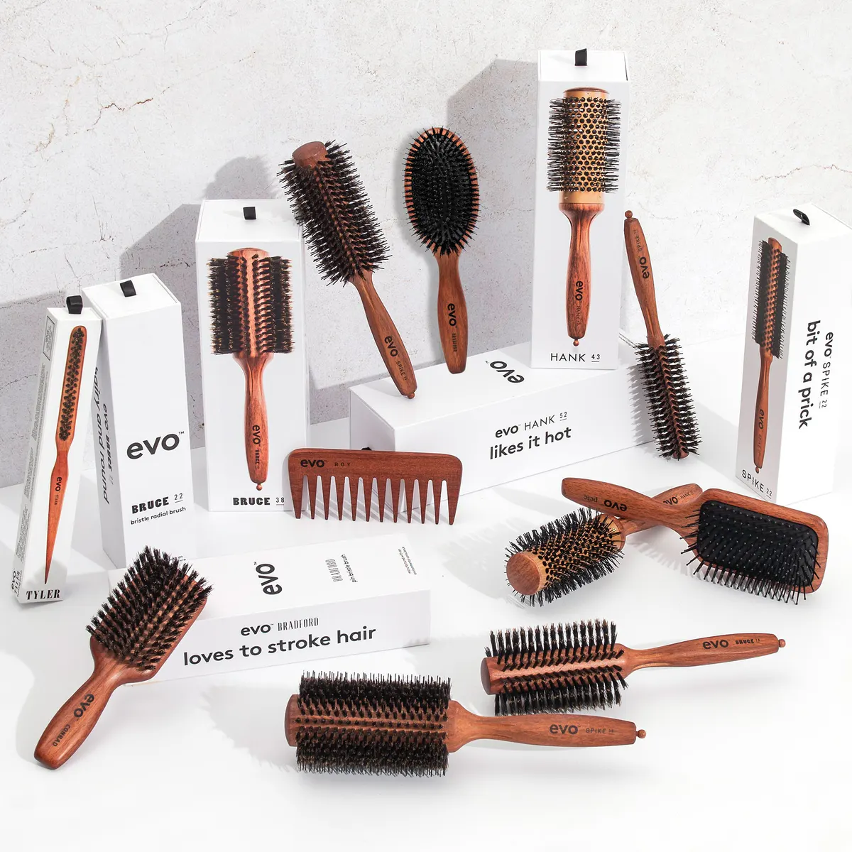 Evo Conrad Natural Bristle Paddle Brush, view 3