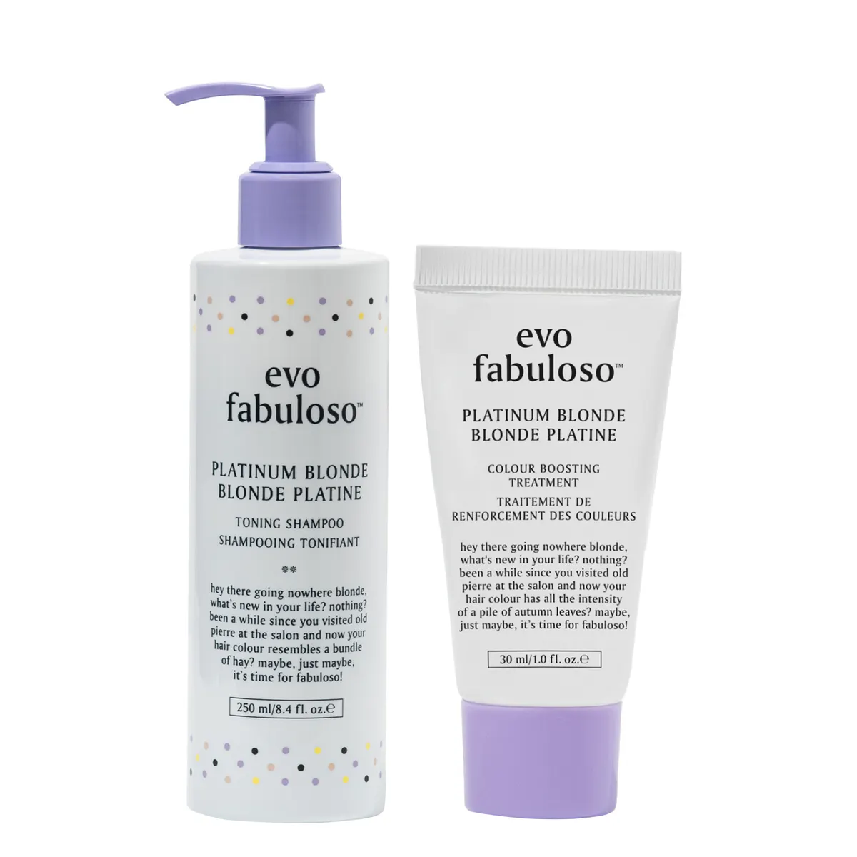 Evo Fabuloso Platinum Blonde Shampoo and Colour Boosting Treatment Duo Bundle