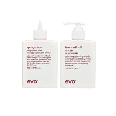 Evo Heads Will Roll Co-Wash and Deep Clean Rinse 300ml Bundle