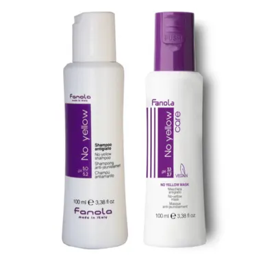Fanola No Yellow Shampoo and Mask 100ml Travel Size Bundle