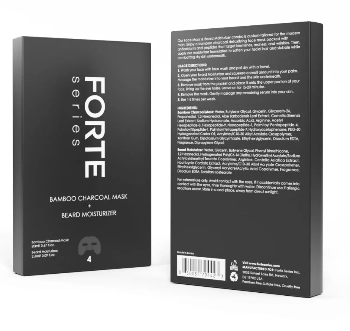 Forte Series Bamboo Charcoal Mask - 4 pack, view 6