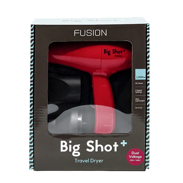 Fusion Big Shot + Travel Dryer Hot Pink Dual Voltage 1000 watts, view 2