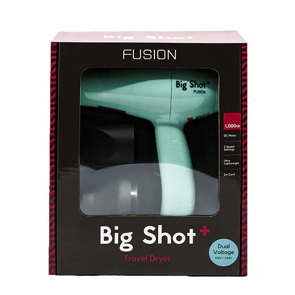 Fusion Big Shot + Travel Dryer Sky Blue Dual Voltage 1000 watts, view 2