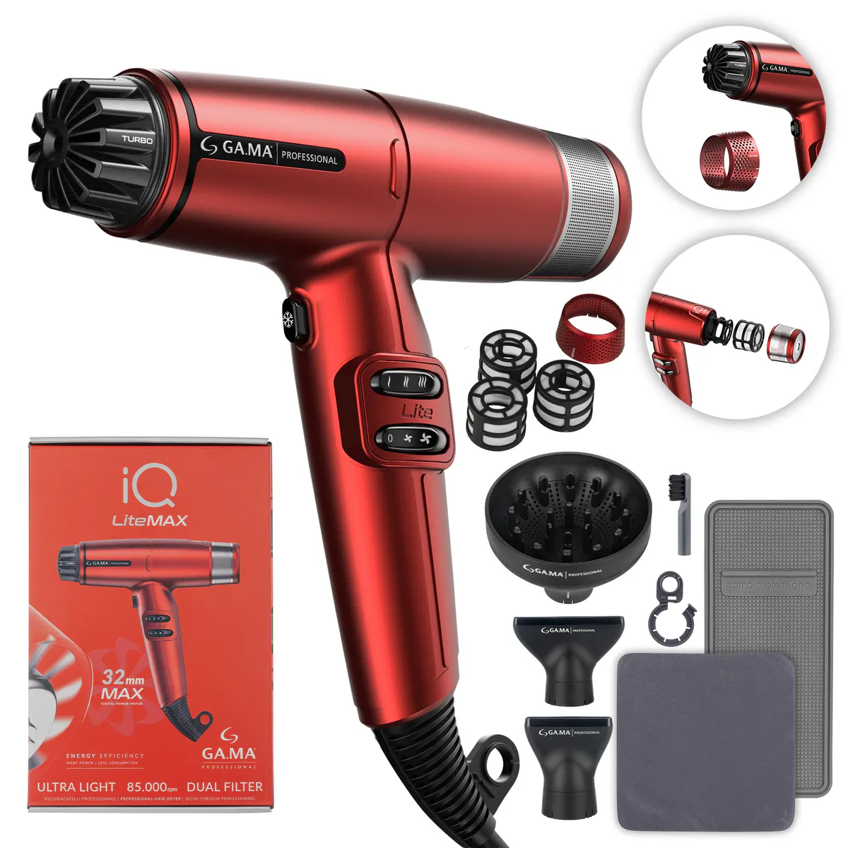 Gama Professional IQ Lite Max Dryer Red, view 2