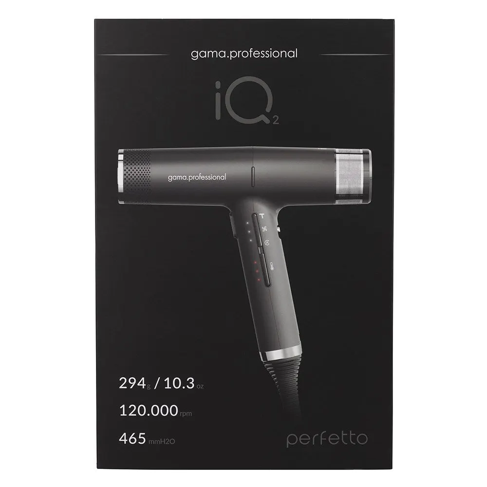 Gama Professional iQ2 Perfetto Hair Dryer Black, view 2