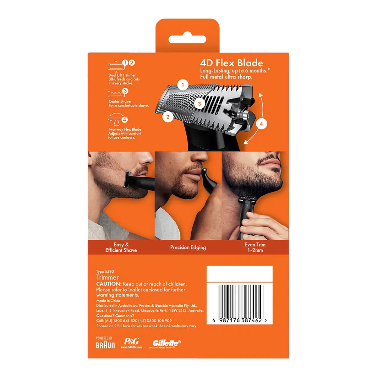 Gillette Fusion 1 Style Easy 3in1 FACE Trimmer + 2 Combs, view 3