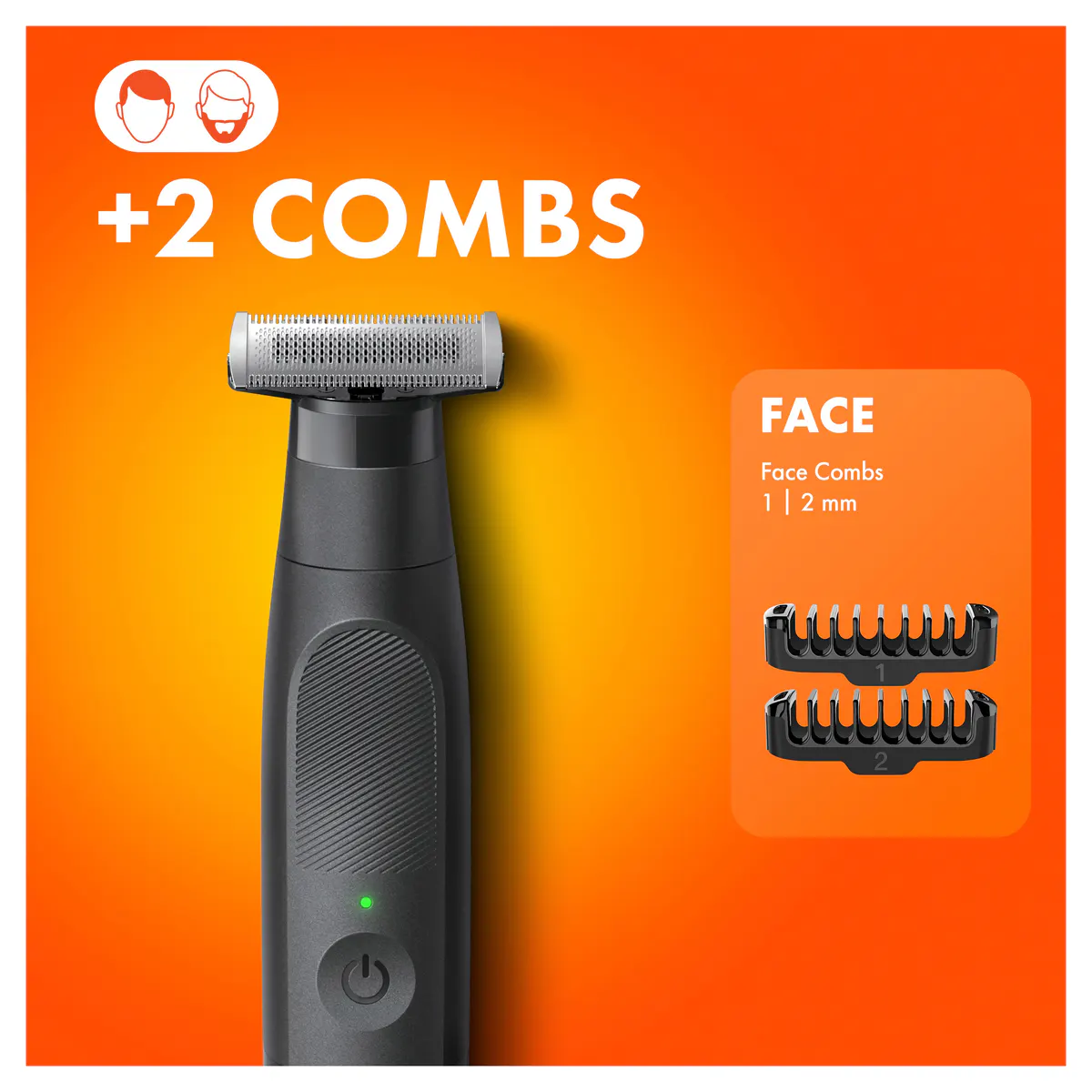 Gillette Fusion 1 Style Easy 3in1 FACE Trimmer + 2 Combs, view 5
