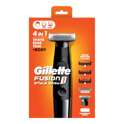 Gillette Fusion 1 Style Easy 4in1 FACE + BODY Trimmer + 4 Combs