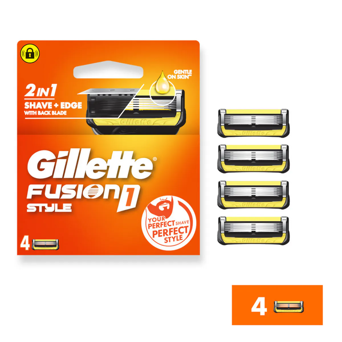 Gillette Fusion 1 Style Men Blade Refills 4pk, view 2
