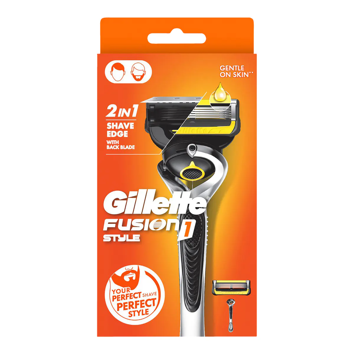 Gillette Fusion 1 Style Men Razor Handle + 1 Blade Refill