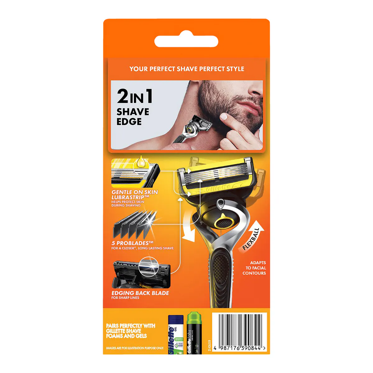 Gillette Fusion 1 Style Men Razor Handle + 1 Blade Refill, view 3