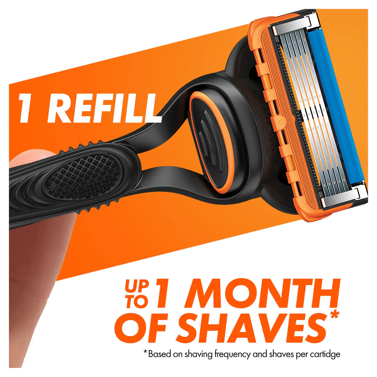 Gillette Fusion Manual Men's Razor Handle + 2 Razor Blade Refills, view 4