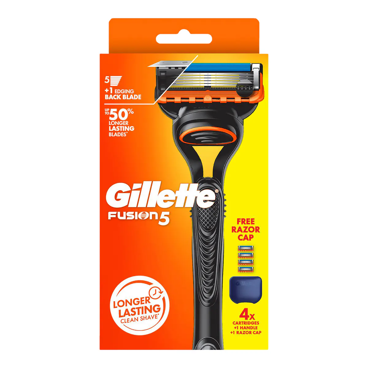Gillette Fusion Manual Men's Razor Handle + 4 Razor Blades Refills