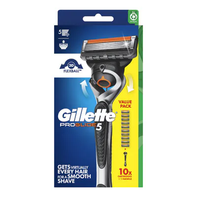 Gillette Fusion ProGlide Flexball Handle + 10 Blade Refills