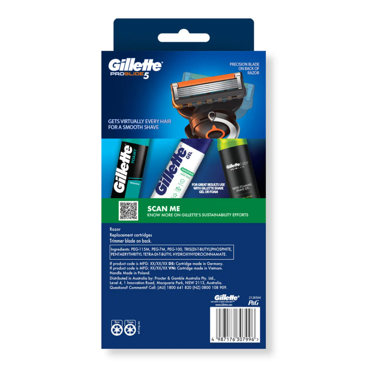 Gillette Fusion ProGlide Flexball Handle + 10 Blade Refills, view 3