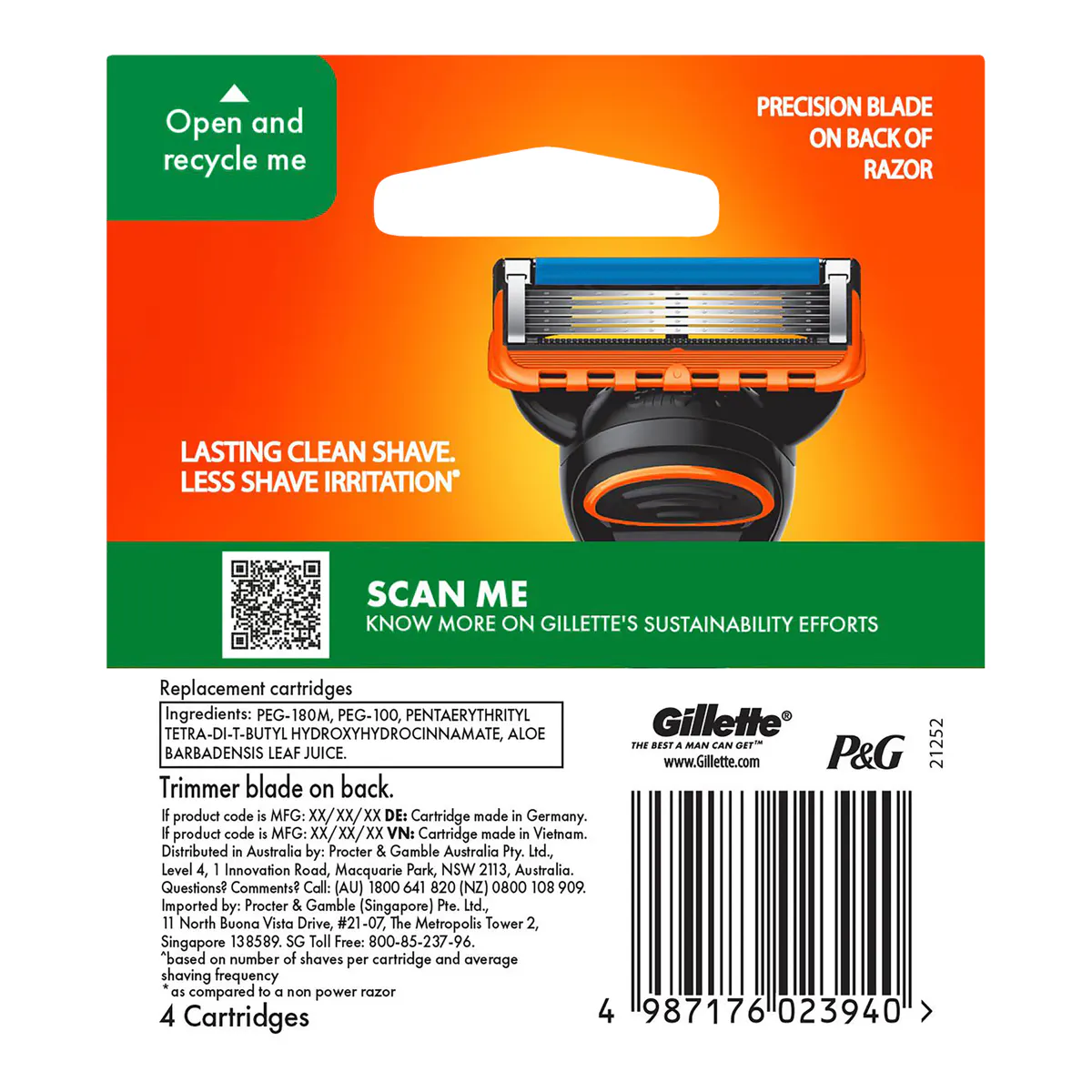 Gillette Fusion5 Power Razor Blade Refills 4pk, view 2
