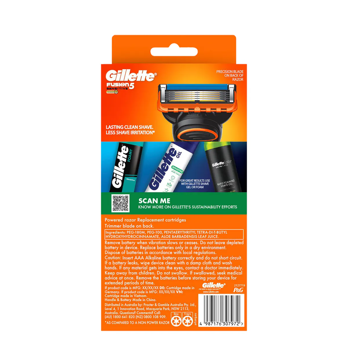 Gillette Fusion5 Power Razor Handle + 10 Cartridge, view 2
