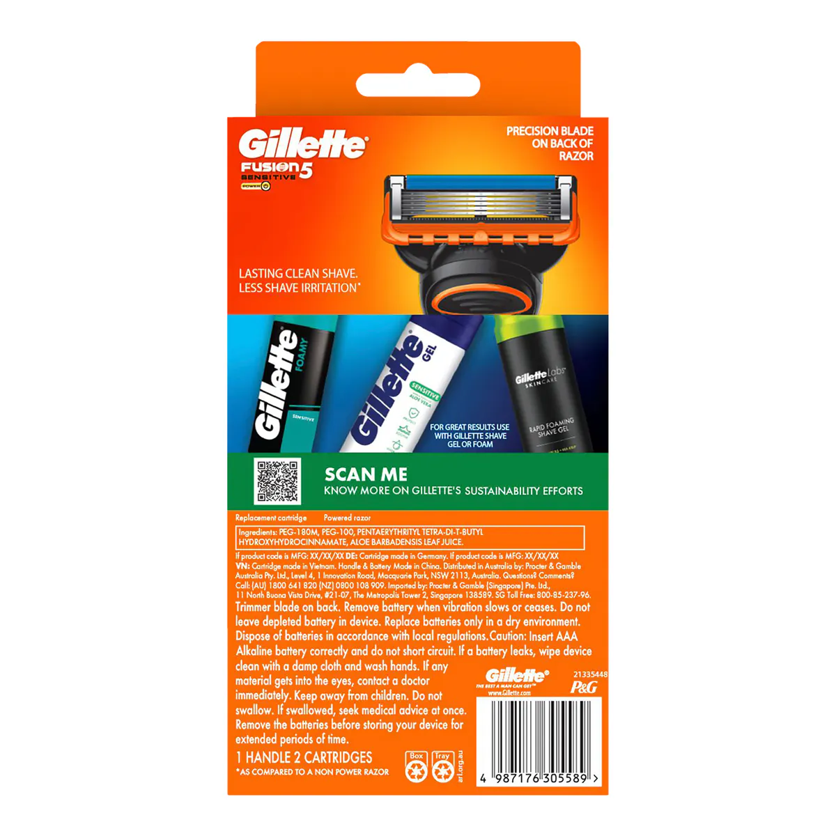 Gillette Fusion5 Power Razor Handle + 2 Blade Refills, view 2