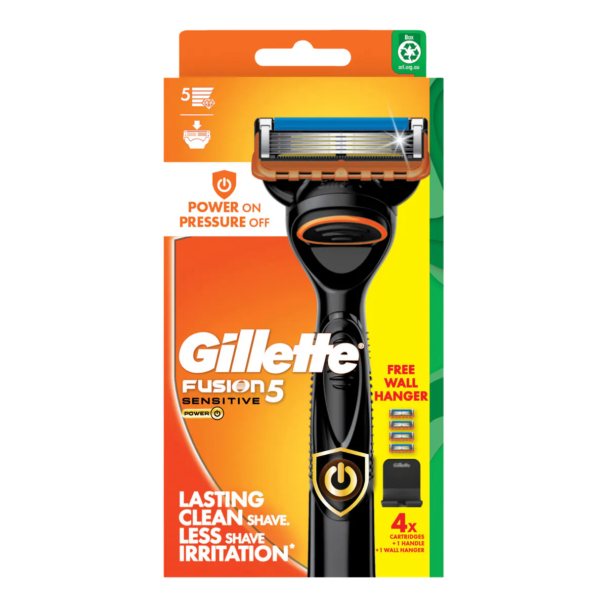 Gillette Fusion5 Power Razor Handle + 4 Blade Refills