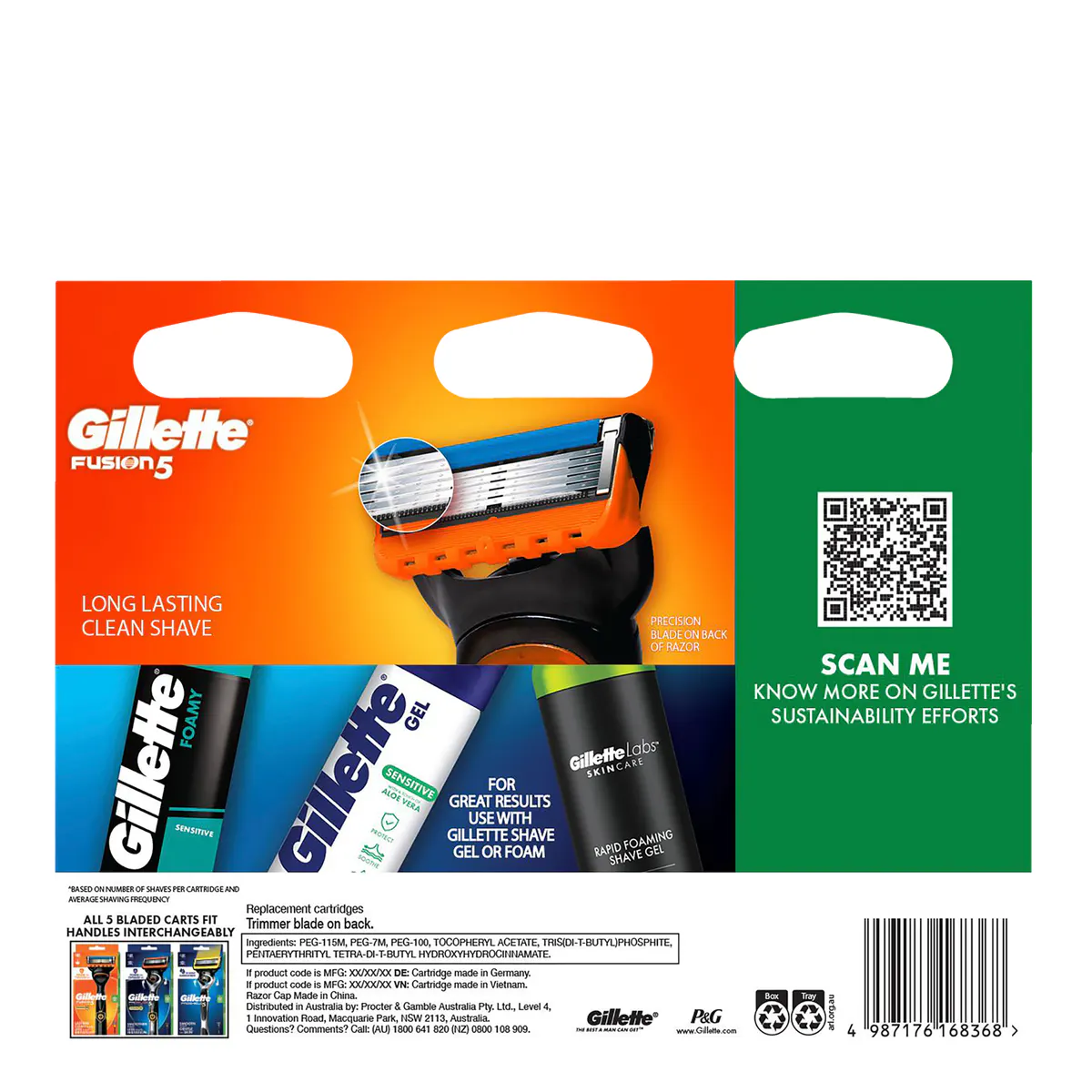 Gillette Fusion5 Razor Blades Refills 12pk, view 2